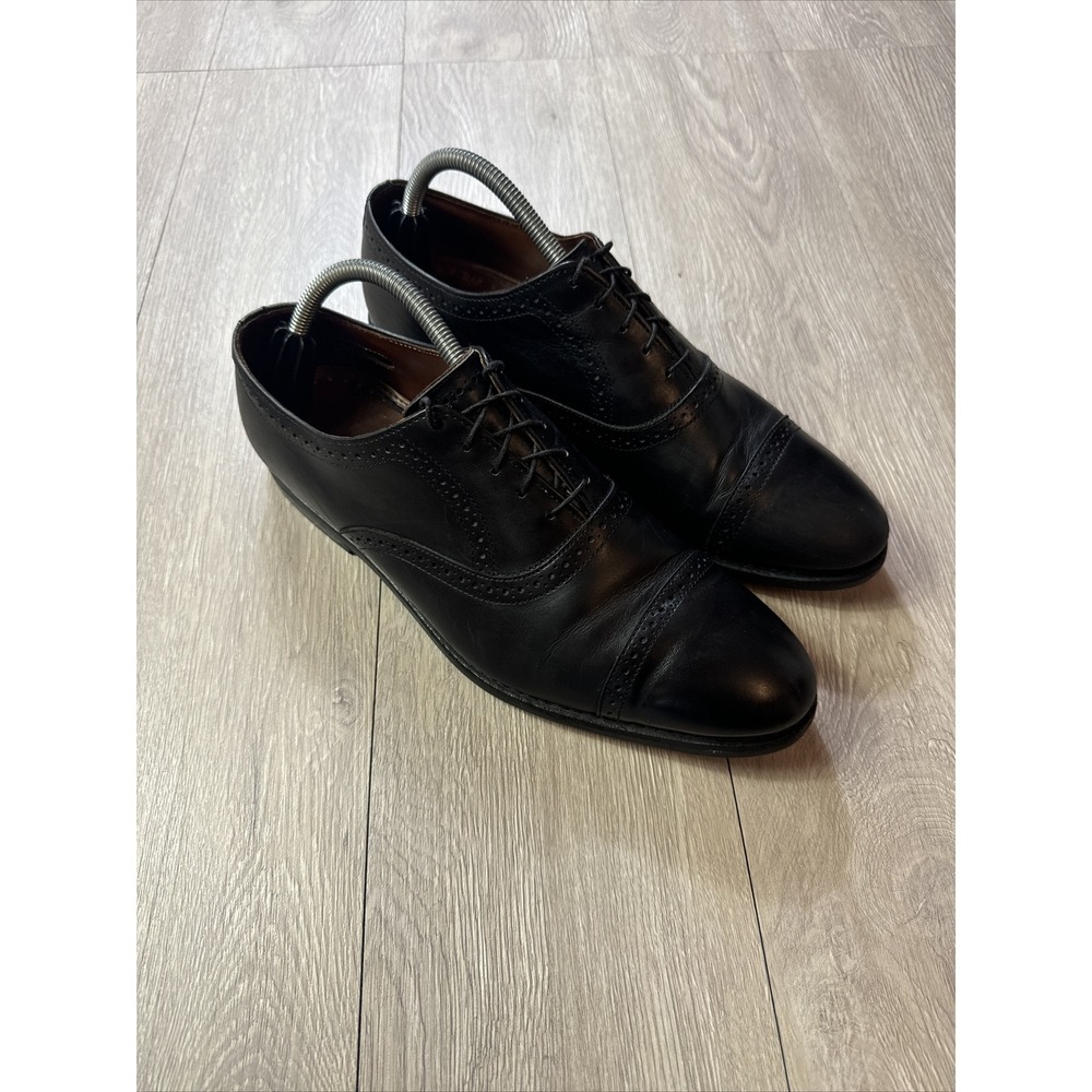 Allen Edmonds Van Ness Oxford Size 10 D Shoes Black Leather Cap Toe Brogue